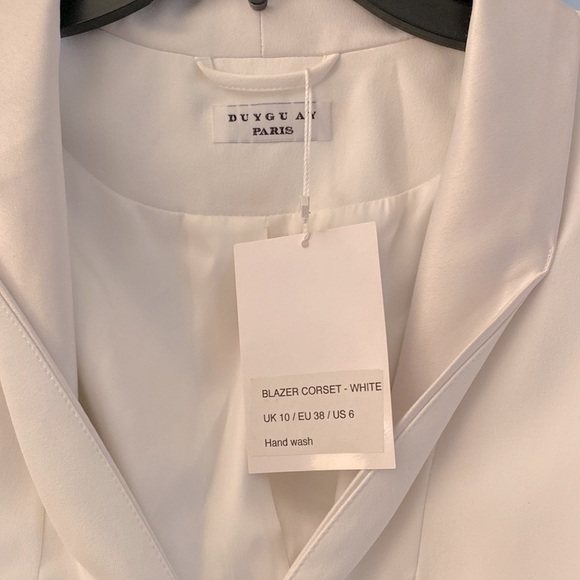 Duygu Ay Paris, US 6, satin corset blazer blanc, beautiful couture garment, NWT! - Picture 5 of 11